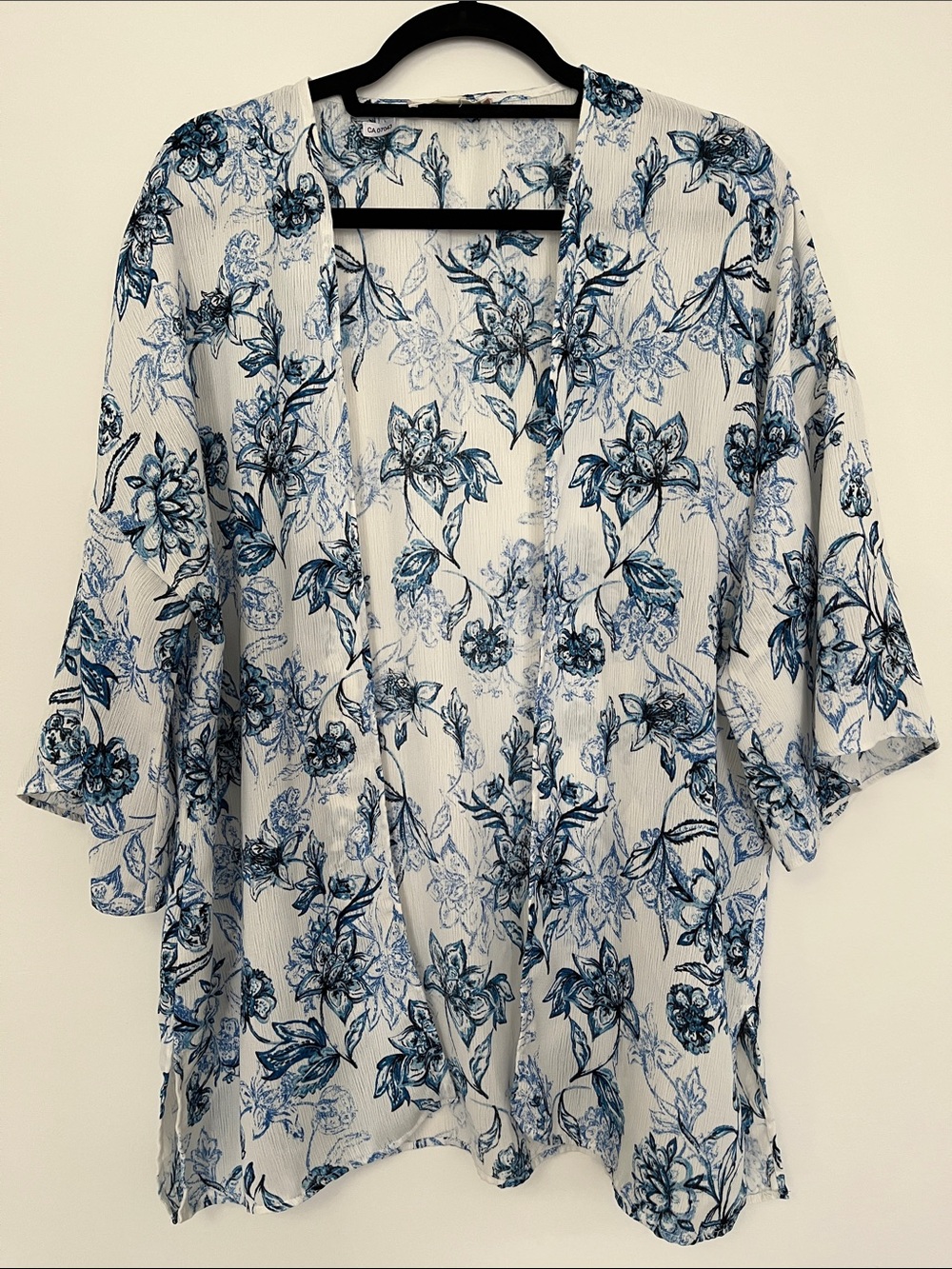 Pink Rose Women’s Kimono Duster Large Flowy Floral Sheer Swim Cover Up Resort